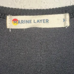 Marine Layer Lexi Rib Long Sleeve Midi Dress‎ Black thumbnail 6
