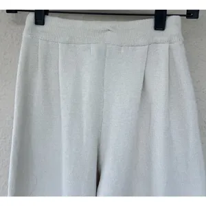 Free People Beach Freya Pants Ivory Barrel Balloon Leg Linen Blend Knit Coastal thumbnail 4