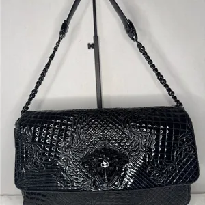 Versace Black Vanitas Medusa Patent Leather Shoulder Bag thumbnail 2