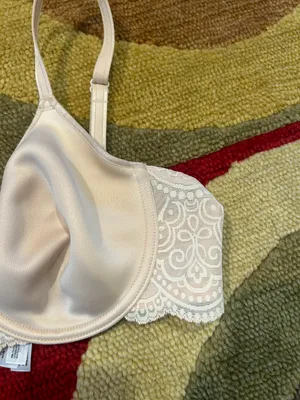 Soma NWOT Unlined Smooth Full Coverage Bra Light Beige Nude Lace Back Size 34C thumbnail 3