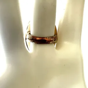 Gold tone amber tone cocktail ring Gold thumbnail 4