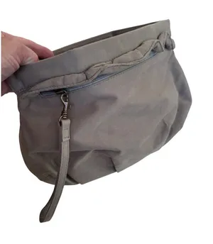 Gap Wristlet Clutch Bag 9.5"x7.5" Brown Canvas With Zipper & Inner Pocket thumbnail 1