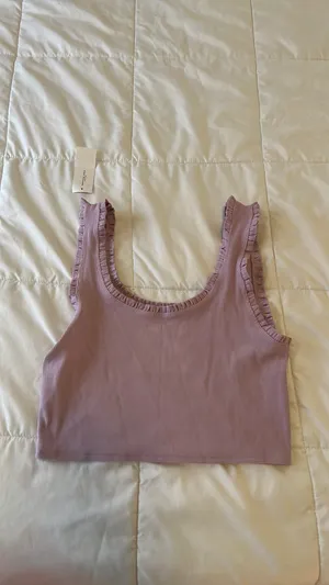 American Eagle NWT ruffle cropped cami thumbnail 2