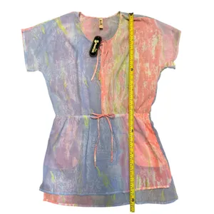 Shoreline Pink Blue Tie Dye Semi Sheer Swimsuit Cover Up Size 1X thumbnail 4