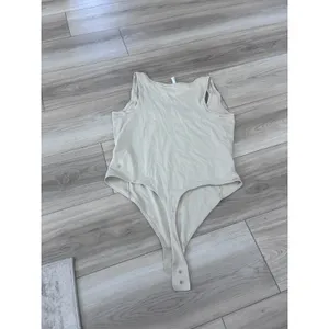 Lululemon Wundermost Ultra-Soft Nulu Square-Neck Bodysuit Cream Beige Large thumbnail 6