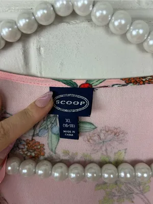 Scoop Pink Floral Wrap Dress Size XL 16-18 thumbnail 6