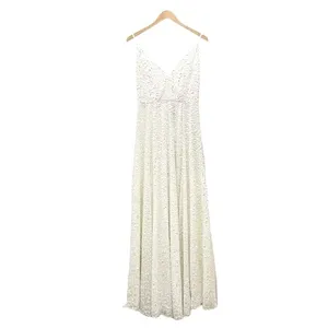 NWT ASOS Ivory Sequined Beaded Josie Backless Cami Maxi Wedding Dress Size 6 NEW thumbnail 3