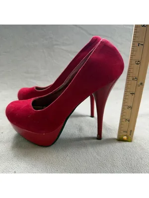 Bamboo Women’s Red Faux Suede Platform Stiletto Pumps Heels Size 7.5 thumbnail 8