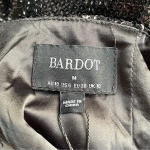 Bardot Easton Dress Size 6 Black Sequin Open Back Thigh Slit Midi Cocktail NWT thumbnail 14
