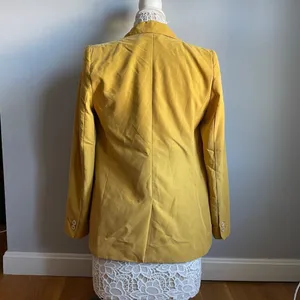 Mango Suit Mustard Yellow Double Breasted Blazer Business Casual Quirky sz 2‎ thumbnail 4