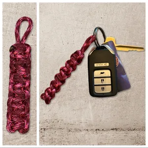 Paracord Keychain Bright Pink NEW Hiking Sporty Handmade USA thumbnail 3