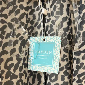 Hayden Leopard Print Cardigan in Black and Cream thumbnail 2