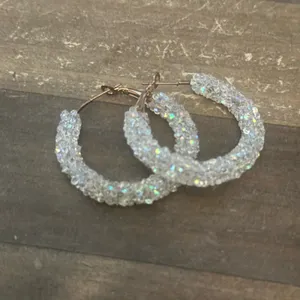 Sparkly AB wrapped hoop earrings Multiple thumbnail 3
