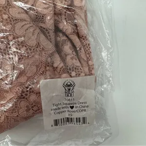 We Are‎ HAH Tight Squeeze Bodycon Mini Dress Copper Rose Lace Lined Size XS NEW thumbnail 16