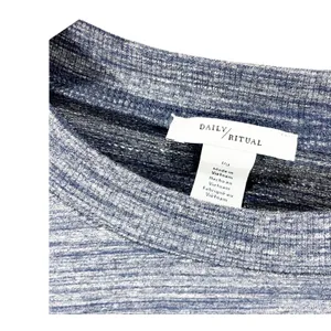 Daily Ritual Heathered Blue Oversized Sweatshirt Sz L Bell Sleeves NEW‎ thumbnail 4