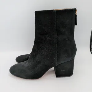 J.Crew Sadie Black Suede‎ Block Heel Ankle Boots K0055 Round Toe Womens 8.5 thumbnail 2