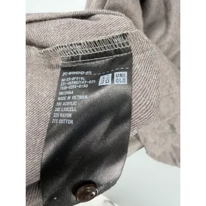 Uniqlo‎ Womens Blouse Brown Taupe Gathered V-Neck Long Sleeve Small thumbnail 5