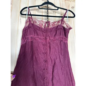 NWT Lulus Veanna Burgundy Textured Lace Button-Front Midi Dress Party Size S thumbnail 4