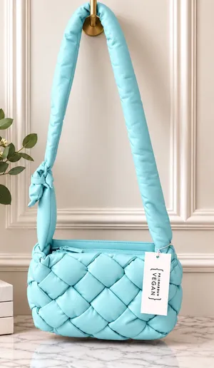 Vegan Leather Woven Shoulder Bag thumbnail 1