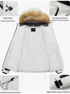 Women's Waterproof Insulated Faux Fur Winter Ski Puffer Jacket with Hood thumbnail 3