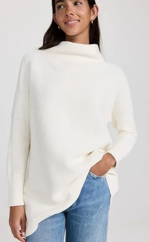 Free People Ottoman Slouchy Tunic Ivory Sweater Women’s Small thumbnail 1