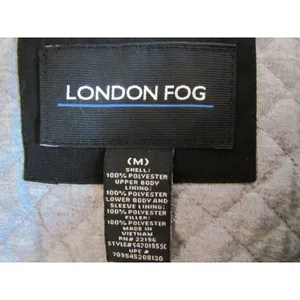 London Fog Jacket Medium M‎ Black Quilted Lining Utility Anorak Coat 54201955C thumbnail 5