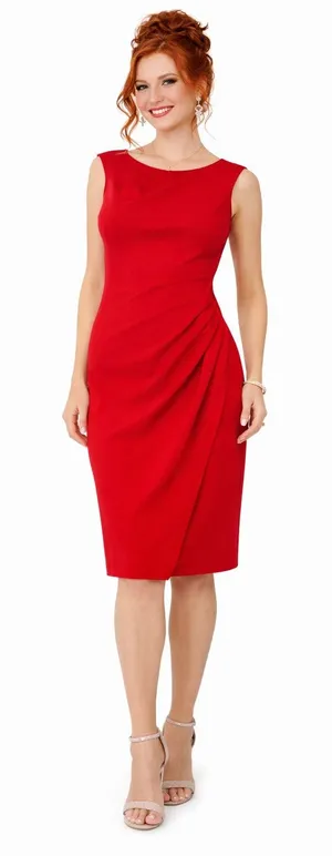 Calvin Klein Red Sheath Dress - Size 12 thumbnail 1