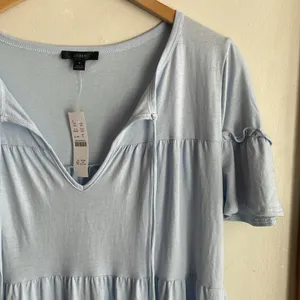 J.Crew Broken-in Jersey Tiered Mini Dress Light Blue thumbnail 5
