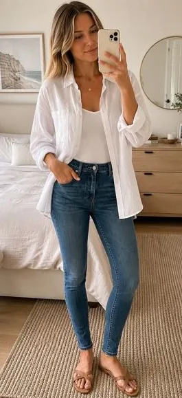 Reformation High & Skinny Jeans Havana Wash High Rise Blue‎ Denim Size 24 thumbnail 1