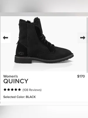 UGG Quincy Combat Boots Black Women’s Size 5 NIB Sheepskin Sold Out $170 Retail thumbnail 7