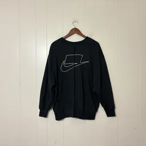Nike Sportswear Crewneck Sweatshirt Black Back Zipper Size S Streetwear thumbnail 2