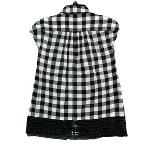 Anthropologie Holding Horses Nellie Blouse‎ XS Black White Gingham Top Boho Chic thumbnail 4
