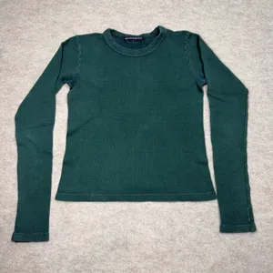 Brandy Melville Top Bundle Green Waffle Knit Long Sleeve Gray Raglan Tee Cotton‎ thumbnail 5