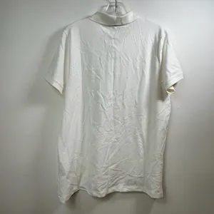 Lands End Womens XL 18 White Short Sleeve Pique Polo Shirt Stretch Cotton Blend thumbnail 2