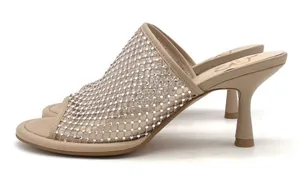 Ted Baker Celya Crystal Mesh Heeled Mules Sandals Nude Tan Size EU 39 US 8.5 thumbnail 1