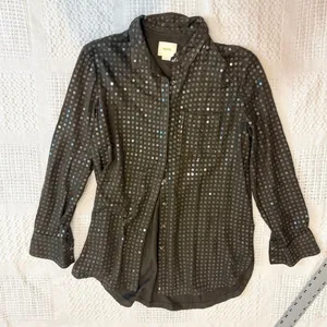 Anthropologie Maeve small Arwa sequin button up shirt blouse TLS2 2764 thumbnail 10