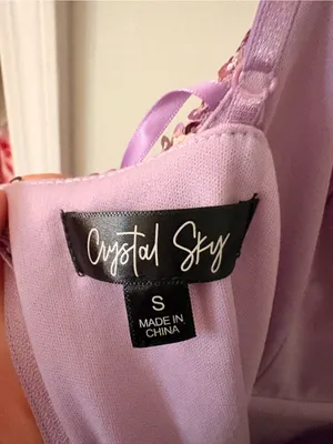 crystal sky mini sequin dress size Small Purple thumbnail 5