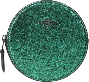 Coach Coin Purse Emerald Green Glittwe thumbnail 1