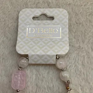 D’Bello Pink Glass gold silver tone bracelet thumbnail 5