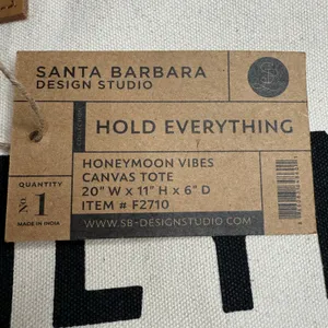 NWT SANTA BARBARA DESIGN STUDIO Hold Everything Honeymoon Vibes Canvas Tote thumbnail 5