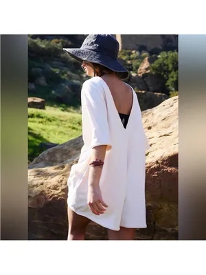 NEW! FREE PEOPLE MOVEMENT Hot Shot Tee Romper Shorts X-SMALL Bleached Clay Ivory thumbnail 12