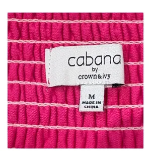 Cabana by Crown &‎ Ivy Mini Skirt Womens Medium Power Pink Smocked Tiered Ruffle thumbnail 7