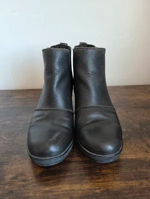 Sorel Joan Of Arctic Wedge II Chelsea Boot Quarry Dark Gray Pebbled Leather 8 thumbnail 3