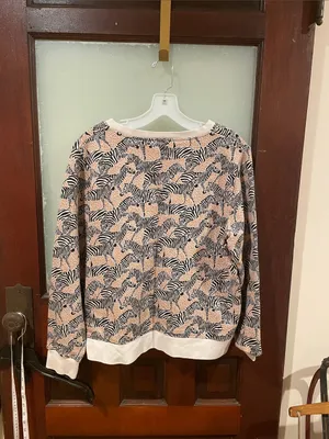 J. Crew Cream and Black Zebra-Print Crewneck Sweatshirt thumbnail 3
