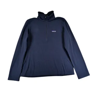Patagonia Womens Micro D Quarter-Zip Fleece Pullover Navy Blue 26276 Size M thumbnail 1