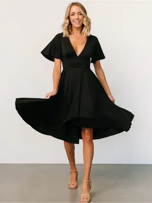 Baltic Born NWT Janette Midi Dress Sz M Black Boho Chic Feminine Flowy Romantic thumbnail 2