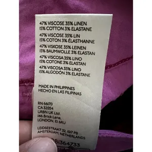 Maeve Anthropologie The Colette Pants Pink Size 25 Viscose Linen Cotton thumbnail 9
