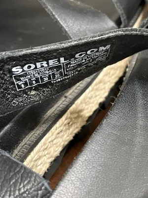Sorel wms black leather open toe casual sandals shoes sz8 SKU 9997 thumbnail 9