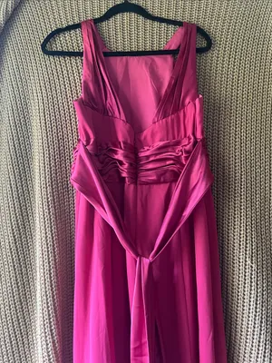 David's Bridal Fuchsia Sleeveless Maxi Dress thumbnail 8