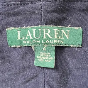 Lauren Ralph Lauren Navy Ruched Faux Wrap Dress Size 4 | 3/4 Sleeve Knee‎ Length thumbnail 4